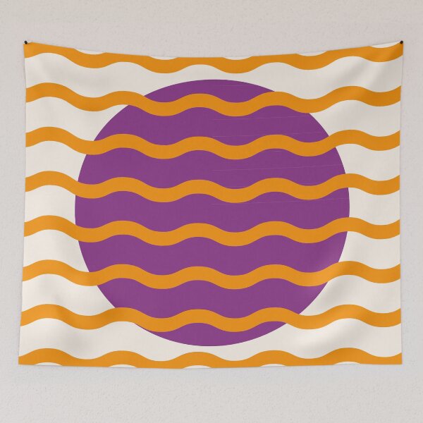 Item preview, Modern Minimalist Sunset Over Waves - Plum and Orange designed and sold by nineFlorals.