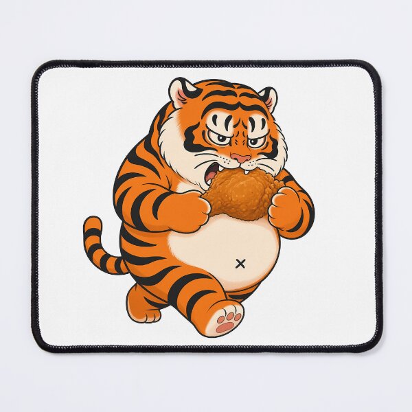 Item preview, Hungry Chubby Tiger Eating Fried Chicken designed and sold by aigcx.