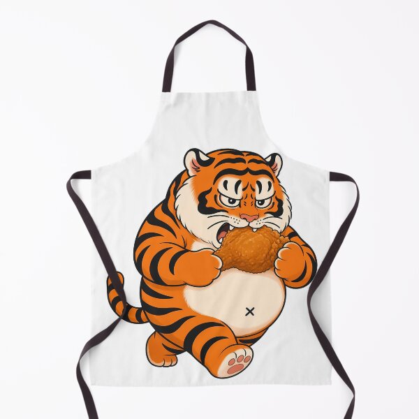 Item preview, Hungry Chubby Tiger Eating Fried Chicken designed and sold by aigcx.