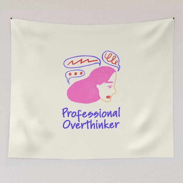 Item preview, Professional Overthinker Funny Mental Health Quote designed and sold by jianina-alondra.