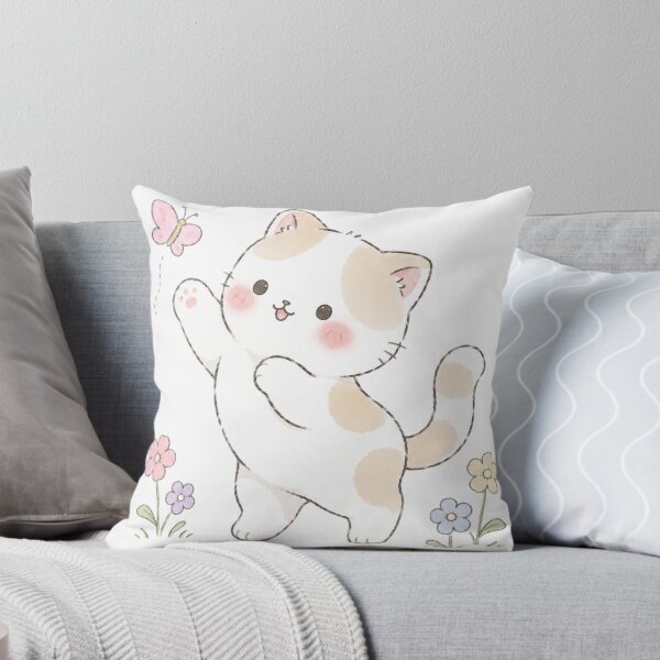 Item preview, Playful Watercolor Cat Chasing a Butterfly designed and sold by Partoon-dp.