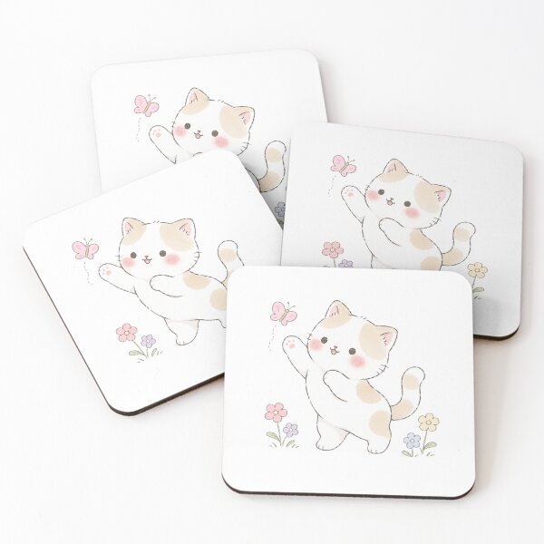 Item preview, Playful Watercolor Cat Chasing a Butterfly designed and sold by Partoon-dp.