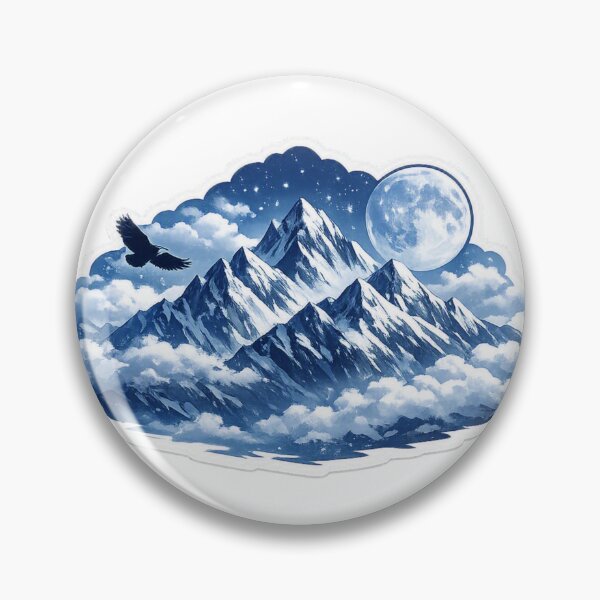 Item preview, Snowy Peaks Under the Moon Stickers designed and sold by ANNART1602.