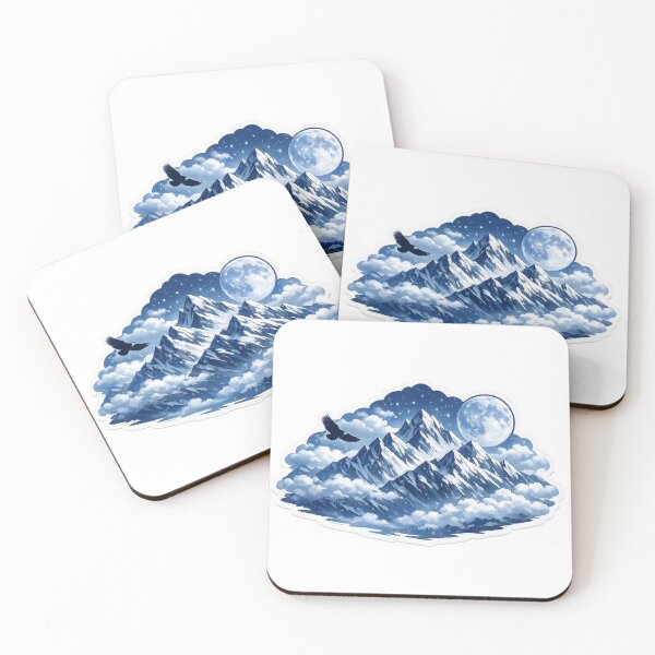 Item preview, Snowy Peaks Under the Moon Stickers designed and sold by ANNART1602.