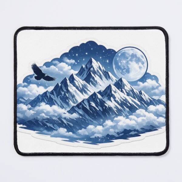 Item preview, Snowy Peaks Under the Moon Stickers designed and sold by ANNART1602.