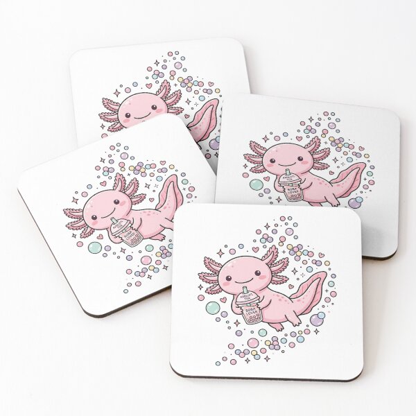 Artikelvorschau, Niedliches Kawaii-Axolotl-Boba-T-Shirt, lustiges exotisches Haustier- und Bubble-Tea-Grafik-T-Shirt entworfen und verkauft von KreatoLab.