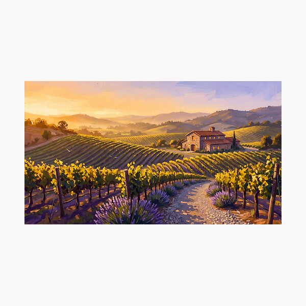 Item preview, Napa Valley Vineyard Rows at Golden Hour designed and sold by RedPeaStudio.