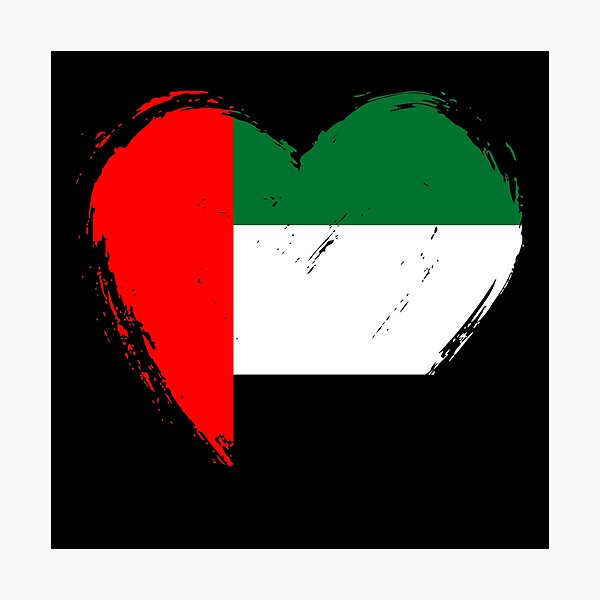 Item preview, Distressed United Arab Emirates Flag Heart AE designed and sold by shitpostee.
