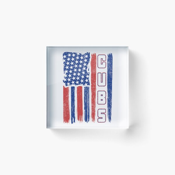 Item preview, Vintage Cubs US Flag Distressed Baseball Fan Team Spirit designed and sold by RockTheFeal.