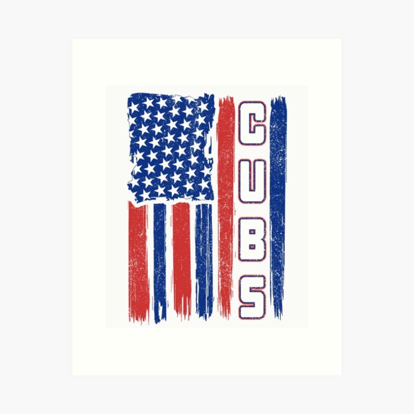 Item preview, Vintage Cubs US Flag Distressed Baseball Fan Team Spirit designed and sold by RockTheFeal.