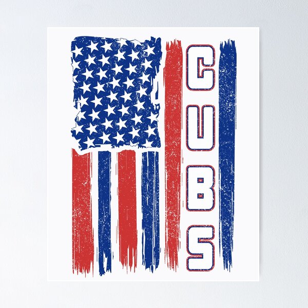 Item preview, Vintage Cubs US Flag Distressed Baseball Fan Team Spirit designed and sold by RockTheFeal.