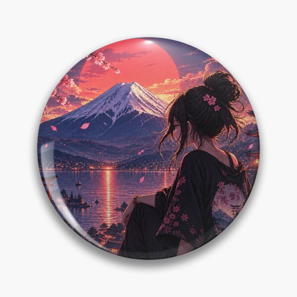 Item preview, Anime Mount Fuji Japanese Sunset Landscape – Japanese Aesthetic designed and sold by Lumvero.