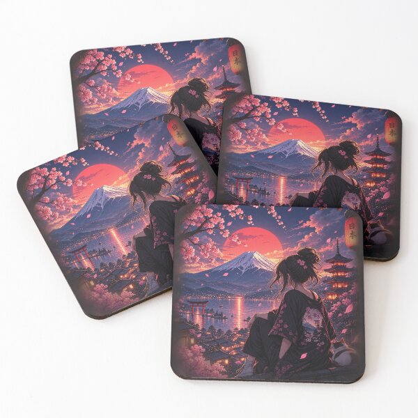 Item preview, Anime Mount Fuji Japanese Sunset Landscape – Japanese Aesthetic designed and sold by Lumvero.
