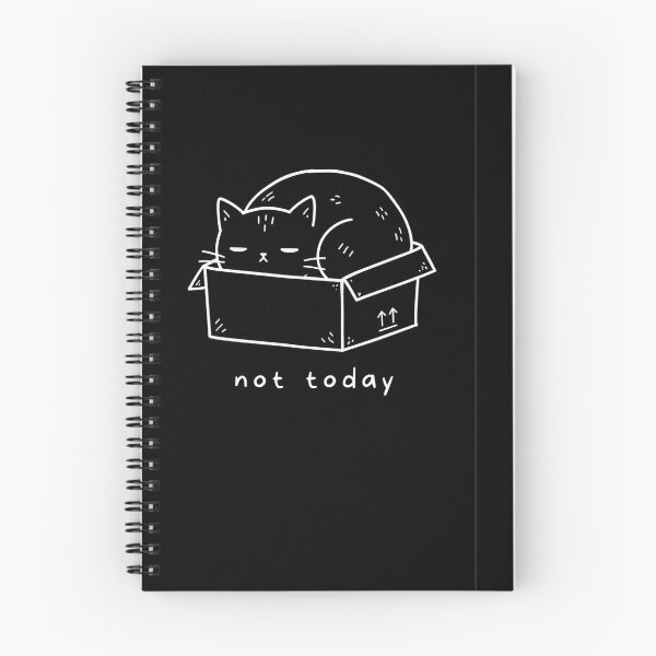 Item preview, Not Today Cat T-Shirt – Sleepy Cat in Box Doodle, Funny Cat Lover Shirt, Cute Minimalist Indie Gift designed and sold by SakuraHQ.