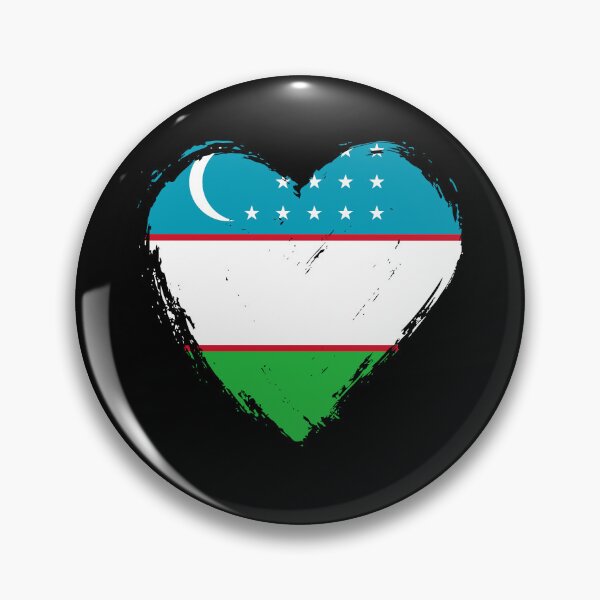 Item preview, Distressed Uzbekistan Flag Heart UZ designed and sold by shitpostee.