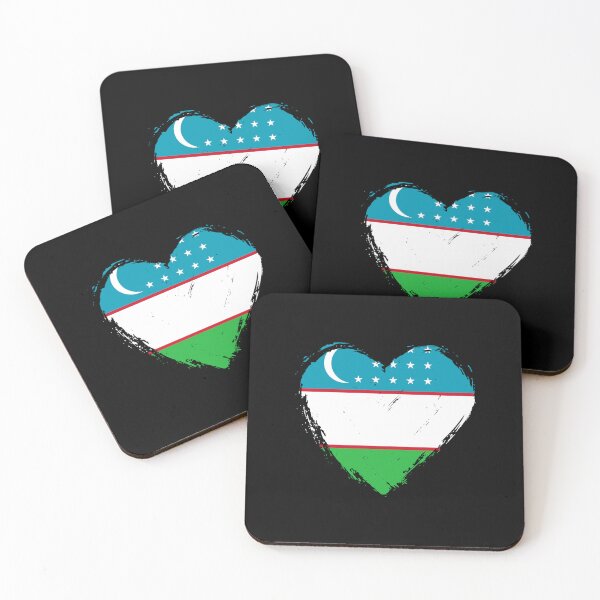 Item preview, Distressed Uzbekistan Flag Heart UZ designed and sold by shitpostee.