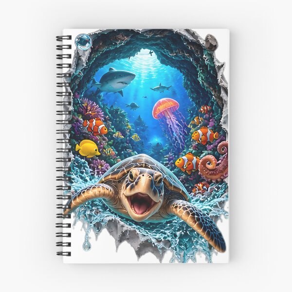 Item preview, 3D Cute Sea Turtle Underwater Adventure designed and sold by AI-Only Creations.