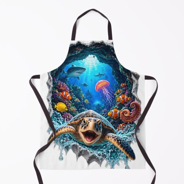 Item preview, 3D Cute Sea Turtle Underwater Adventure designed and sold by AI-Only Creations.