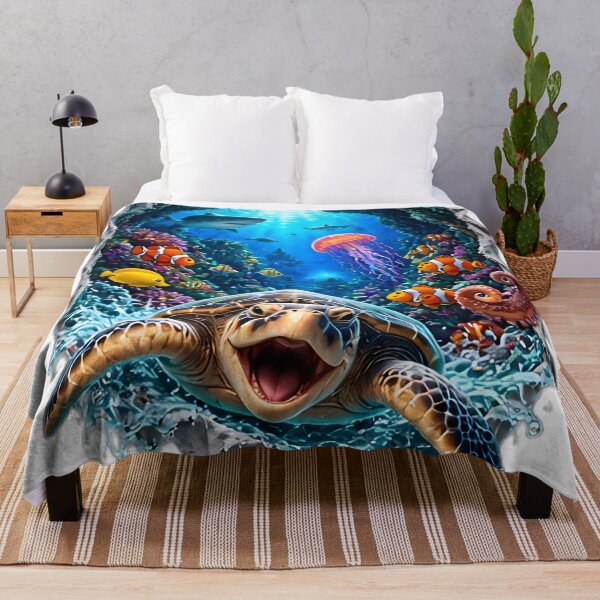 Item preview, 3D Cute Sea Turtle Underwater Adventure designed and sold by AI-Only Creations.