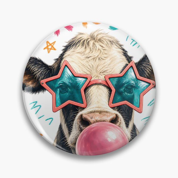 Item preview, Back to School Cow Bubble Gum Star Glasses  designed and sold by MOCH- ART.