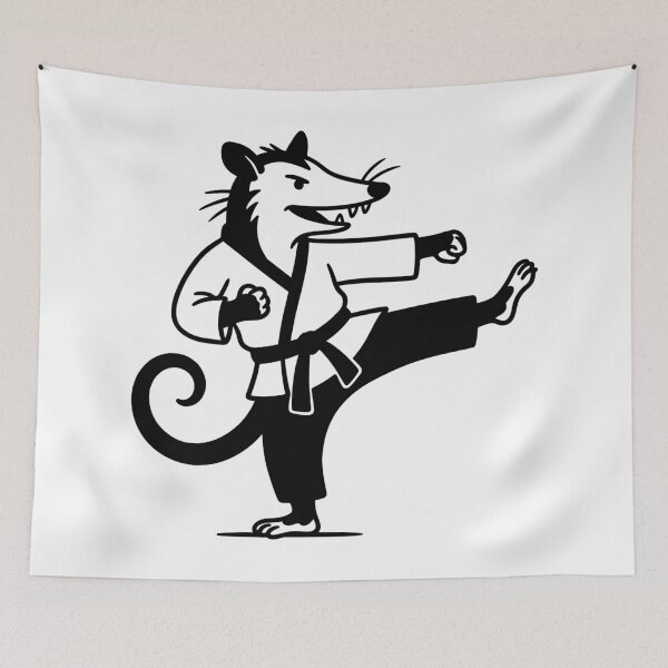 Item preview, Karate-practicing opossum designed and sold by Visual-Elixir.