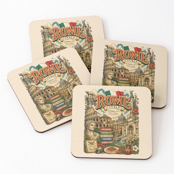 Item preview, Rome Italy Eternal City Vintage Travel Poster designed and sold by Skyrocketz.