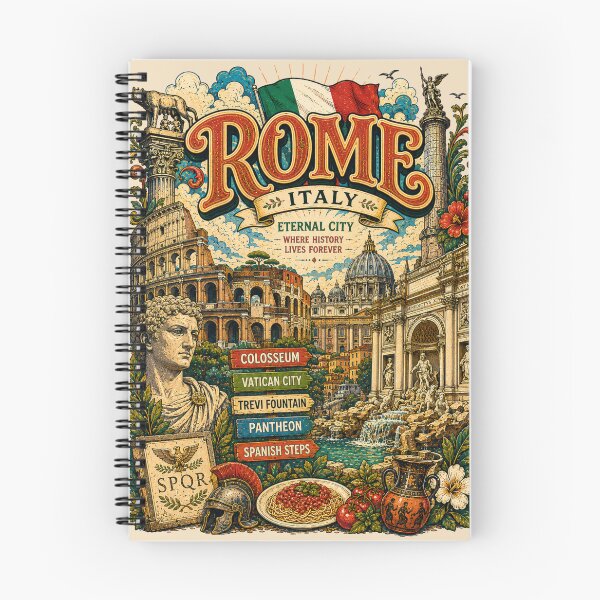 Item preview, Rome Italy Eternal City Vintage Travel Poster designed and sold by Skyrocketz.