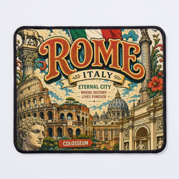 Item preview, Rome Italy Eternal City Vintage Travel Poster designed and sold by Skyrocketz.