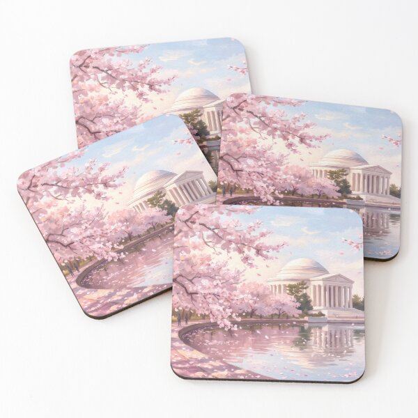 Item preview, Cherry Blossoms Around the Jefferson Memorial designed and sold by RedPeaStudio.