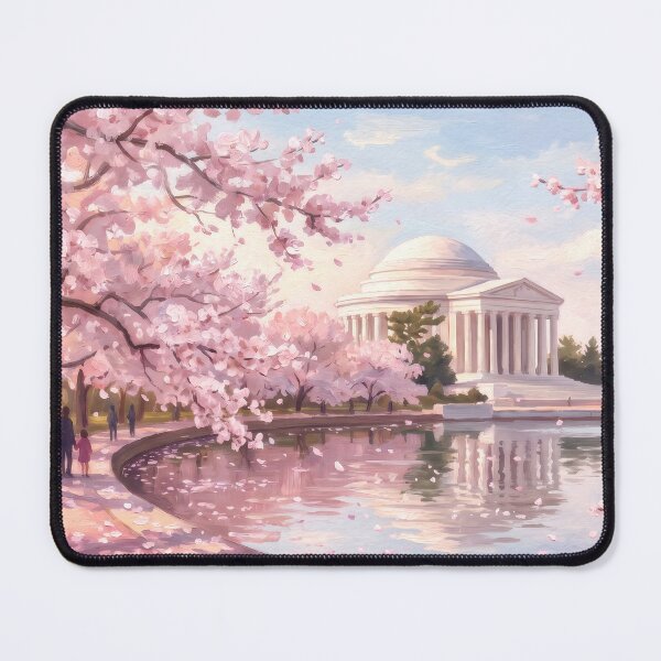 Item preview, Cherry Blossoms Around the Jefferson Memorial designed and sold by RedPeaStudio.