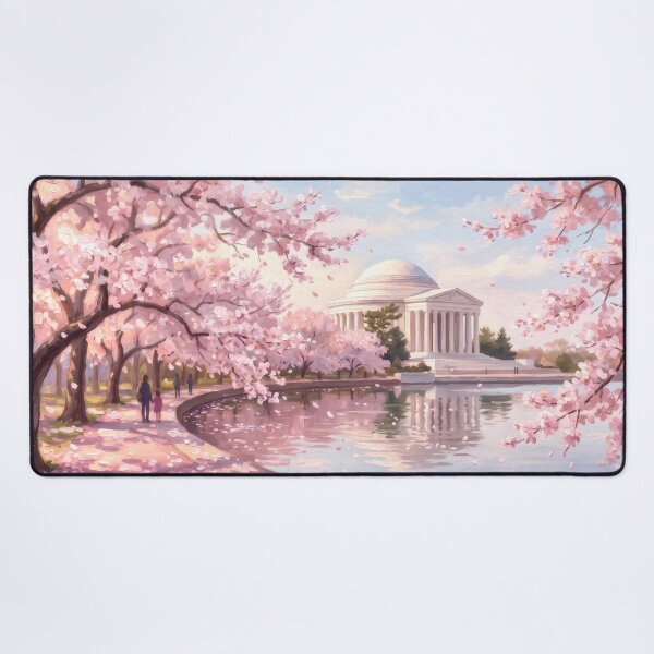 Item preview, Cherry Blossoms Around the Jefferson Memorial designed and sold by RedPeaStudio.