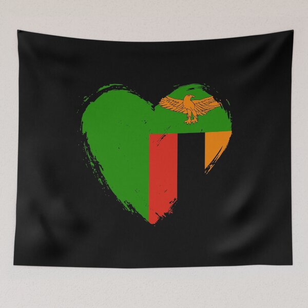Item preview, Distressed Zambia Flag Heart ZM designed and sold by shitpostee.