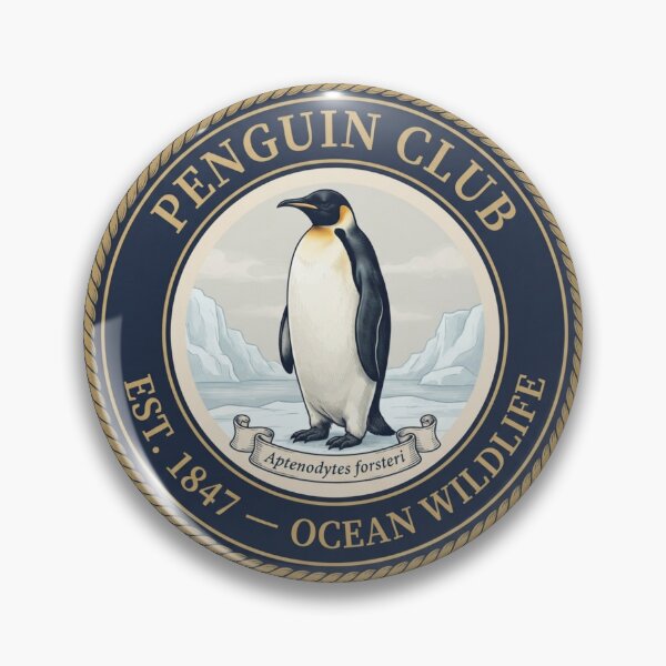 Item preview, Penguin Club Vintage Badge Antarctic Wildlife designed and sold by CalmCapy Co.