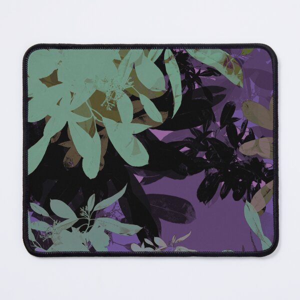 Item preview, Neon Violet and Mint Green Botanical Leaves Sillhouette Pattern designed and sold by GajaSedej.