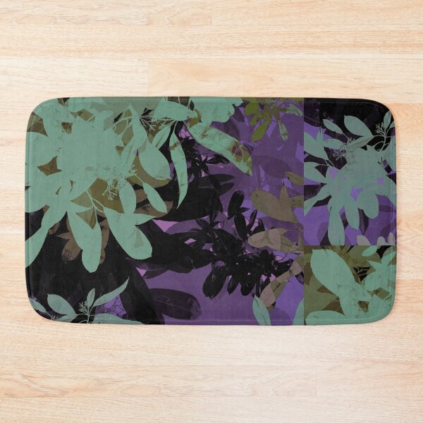 Item preview, Neon Violet and Mint Green Botanical Leaves Sillhouette Pattern designed and sold by GajaSedej.