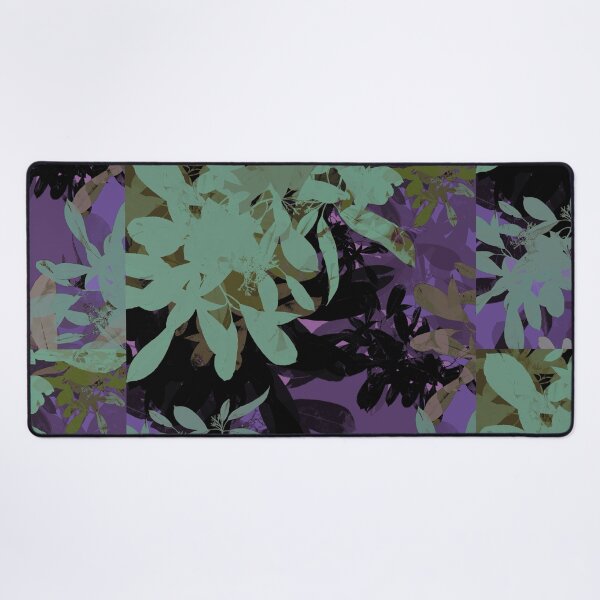 Item preview, Neon Violet and Mint Green Botanical Leaves Sillhouette Pattern designed and sold by GajaSedej.