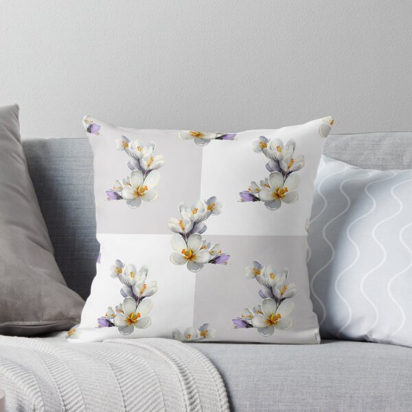 Item preview, Elegant White Crocus Watercolor Seamless Spring Floral Pattern Design designed and sold by EL-Lebedenko.