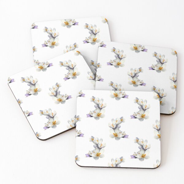 Item preview, Delicate White Crocus Blossoms Seamless Botanical Spring Pattern Artwork designed and sold by EL-Lebedenko.
