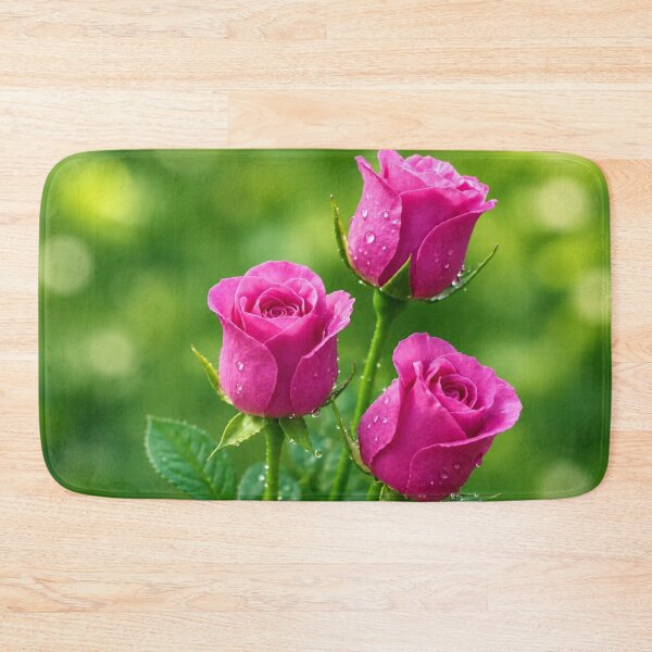 Item preview, Pink Rose Trio With Water Droplets in Bloom designed and sold by Wild Bloom Paws.