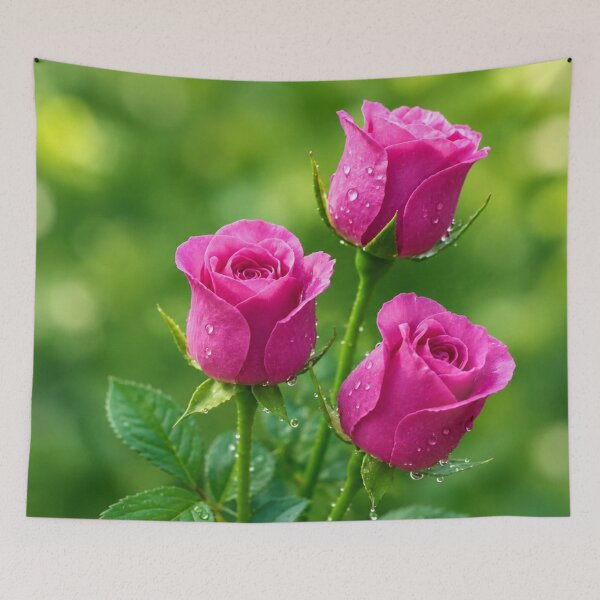 Item preview, Pink Rose Trio With Water Droplets in Bloom designed and sold by Wild Bloom Paws.