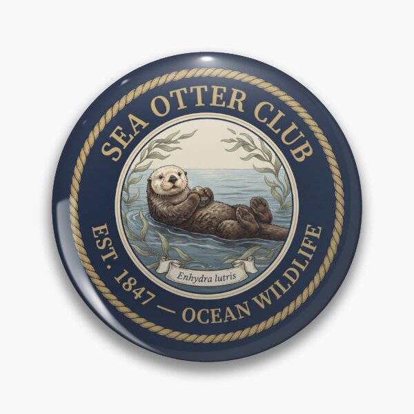 Item preview, Sea Otter Club Vintage Badge Ocean Wildlife designed and sold by CalmCapy Co.