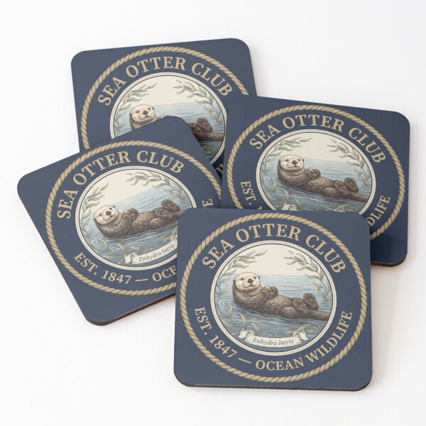 Item preview, Sea Otter Club Vintage Badge Ocean Wildlife designed and sold by CalmCapy Co.