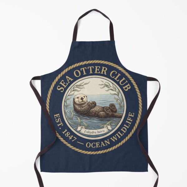 Item preview, Sea Otter Club Vintage Badge Ocean Wildlife designed and sold by CalmCapy Co.