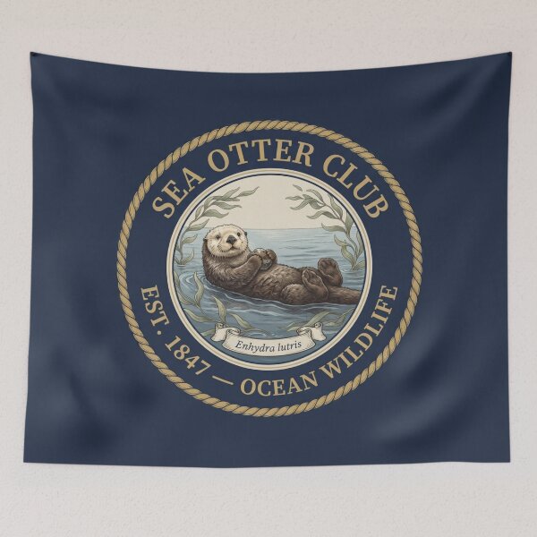 Item preview, Sea Otter Club Vintage Badge Ocean Wildlife designed and sold by CalmCapy Co.