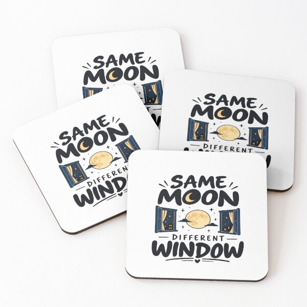 Item preview, Same Moon Different Window – Romantic Minimalist Love Design designed and sold by Lovestickerco.
