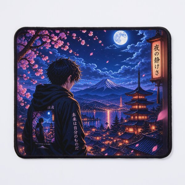 Item preview, Anime Night in Japan – Mount Fuji & Cherry Blossoms designed and sold by Lumvero.