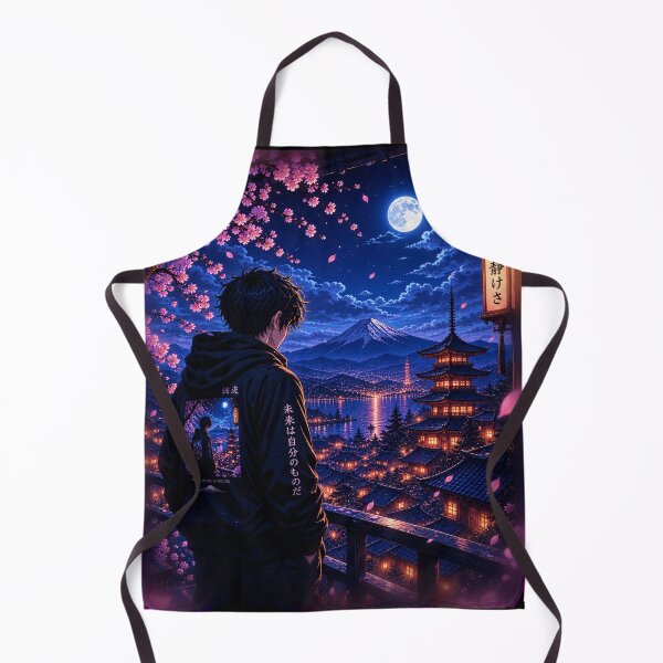 Item preview, Anime Night in Japan – Mount Fuji & Cherry Blossoms designed and sold by Lumvero.