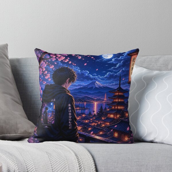 Item preview, Anime Night in Japan – Mount Fuji & Cherry Blossoms designed and sold by Lumvero.