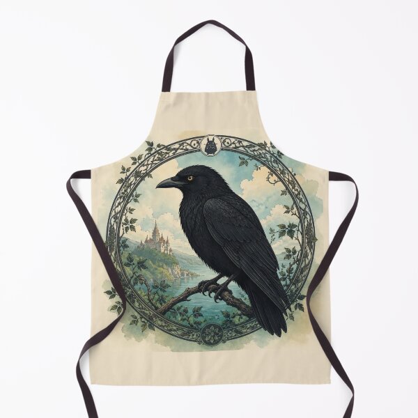 Item preview, Studio Ghibli Black Raven Castle Watercolor Botanical Art designed and sold by GrinGalore.