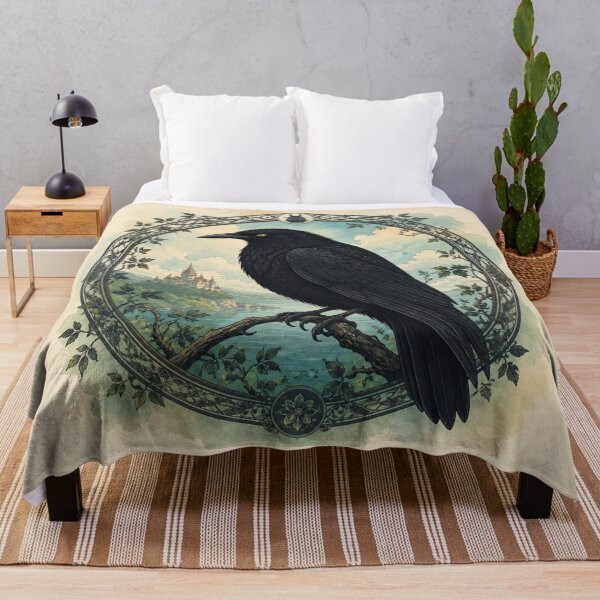 Item preview, Studio Ghibli Black Raven Castle Watercolor Botanical Art designed and sold by GrinGalore.
